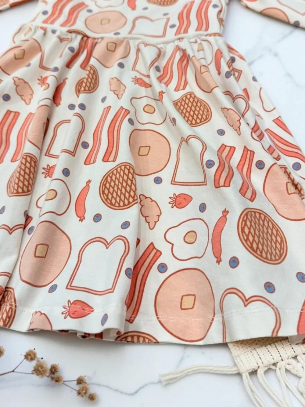 Monica + Andy Breakfast Print Long Sleeve Let's Dance Twirl Dress Size 4T